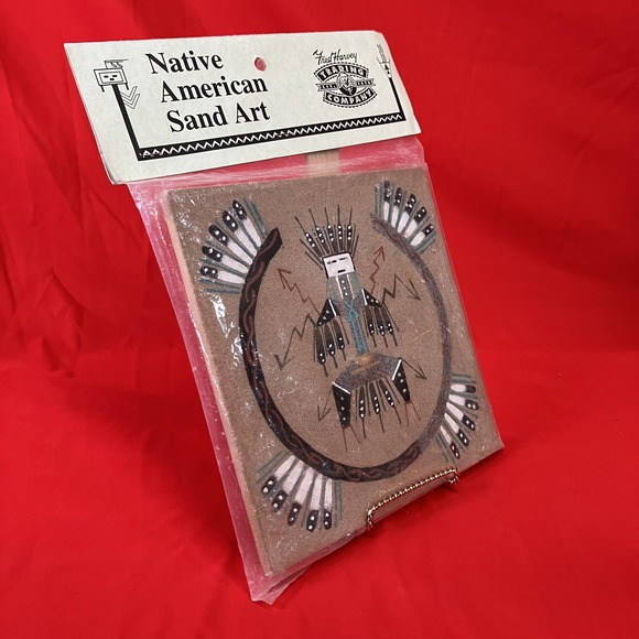 Navajo Sand Painting / Big Thunder Bird / Signed / 8" X 8" / Unframed / Art Work - Picture 1 of 10